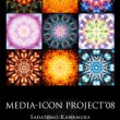 MEDIA-ICON PROJECT'08・"Poster”／複数者それぞれの個人的な意図に基づいた2点の自己撮影写真をベースに、複数のマンダラパターンを生成し融合させたもの。CGにより砂曼荼羅の制作プロセスをイメージし、コラボレーションによる非予定調和的な表現と、複数の画像を融合させる事による新たな造形及び意味の創出を試みています。【2008／B1／Poster】