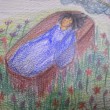 ＿＿＿＿＿＿＿＿＿＿＿＿＿＿＿＿＿＿＿＿＿＿＿＿ 自分が教会でお祈りをしたり、賛美をしている間に見た幻想を描きました。・ 神は言われる『そして終わりの日に、わたしは自分の霊の幾らかをあらゆるたぐいの肉なる者の上に注ぎ出し、あなた方の息子や娘たちは預言し、あなた方の若者たちは幻を見、老人たちは夢を見るであろう。』・ 使徒2:17のこのみ言葉のように神様が私にみせて下さったものか、自分自身で想像したいことを見ていたのかは自分でもはっきりしません。ただしすごく幸せな記憶であり、神様がみせて下さったことであったらいいな〜って思っています。 ＿＿＿＿＿＿＿＿＿＿＿＿＿＿＿＿＿＿＿＿＿＿＿＿ 297x450mm／画用紙、水彩