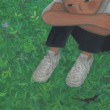 わたしの　まちがひだった わたしのまちがひだった こうして草にすわれば それがわかる (八木重吉)【155×255mm ／アクリル】